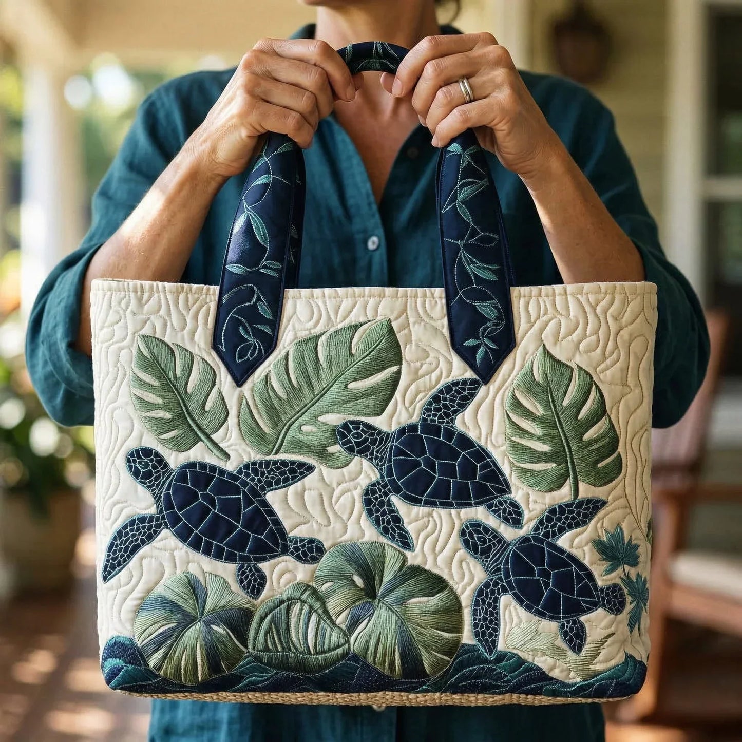 Bolso artesanal - La gracia de la tortuga marina