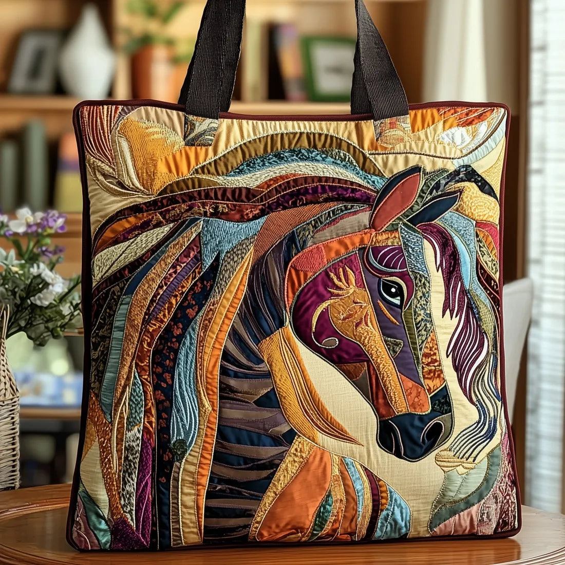 Bolso artesanal - Caballo en mosaico multicolor