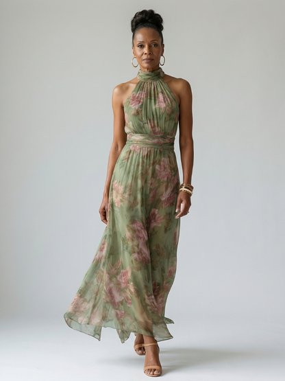 Naomi | Vestido Maxi con Cuello Halter