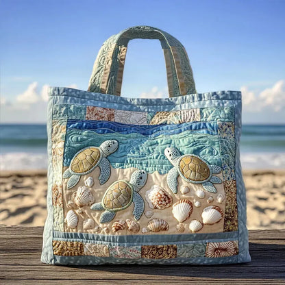 Bolso artesanal acolchado - Tortugas marinas