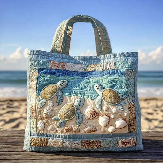 Bolso artesanal acolchado - Tortugas marinas