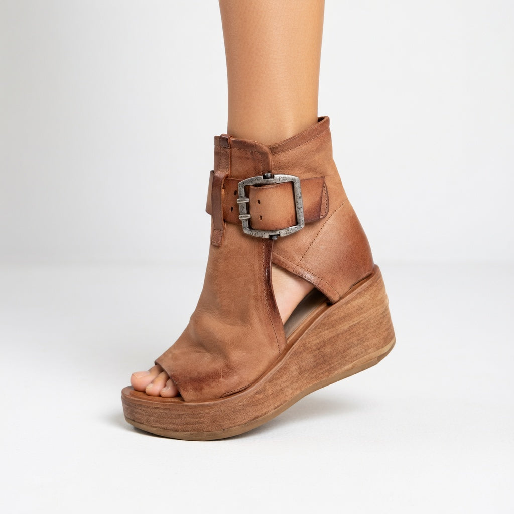 Orélisse™ | Botines con cuña y puntera abierta de estilo moderno