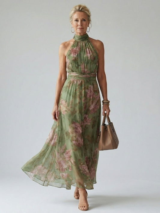 Naomi | Vestido Maxi con Cuello Halter