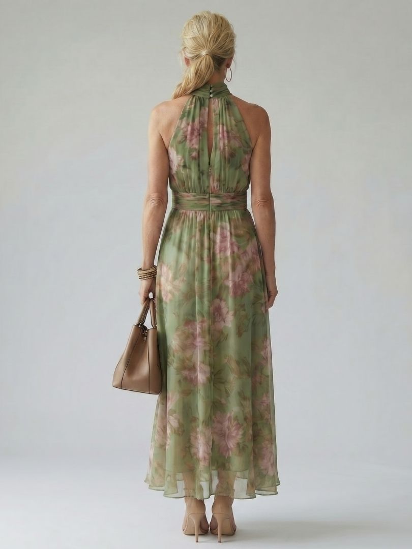 Naomi | Vestido Maxi con Cuello Halter