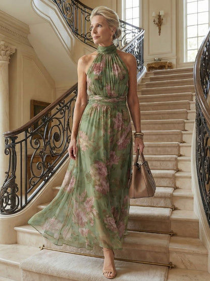Naomi | Vestido Maxi con Cuello Halter