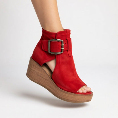 Orélisse™ | Botines con cuña y puntera abierta de estilo moderno