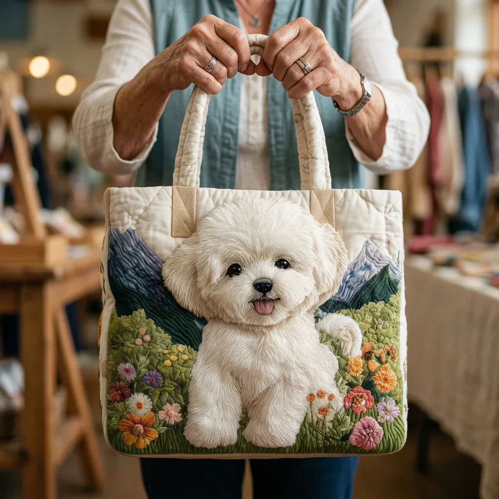Bolso artesanal acolchado - Perro encantado