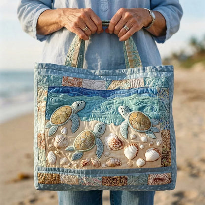 Bolso artesanal acolchado - Tortugas marinas