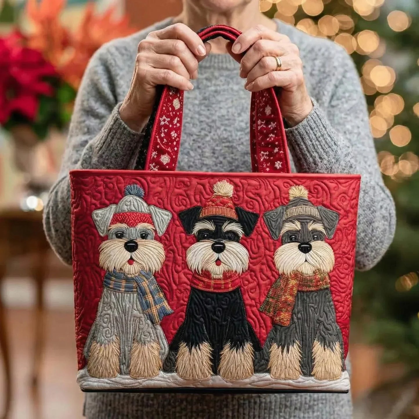 Bolso artesanal - Trío de schnauzers