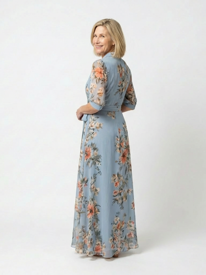 Elowen | Vestido Maxi Cruzado Floral con Escote en V